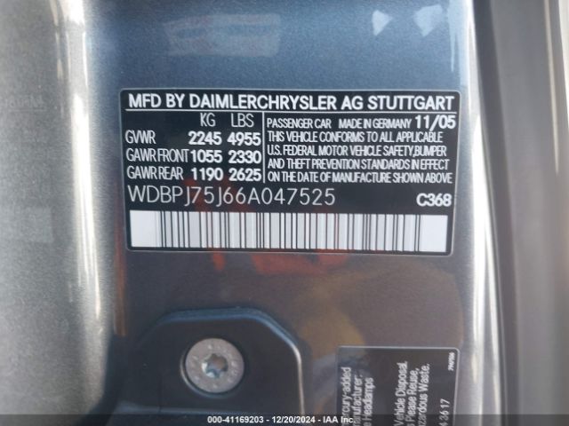 2006 MERCEDES-BENZ CL 500 WDBPJ75J66A047525 Photo 8