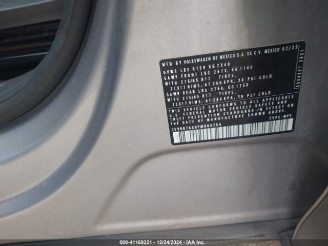 3VVRB7AX8PM064754 Volkswagen Tiguan 2.0t S