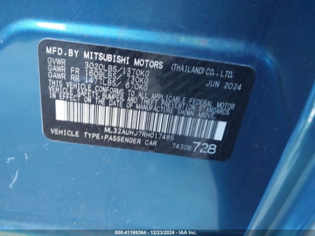 ML32AUHJ7RH017485 Mitsubishi Mirage Es/le