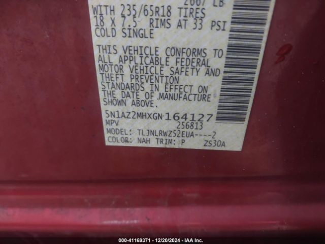 5N1AZ2MHXGN164127 Nissan MURANO SL