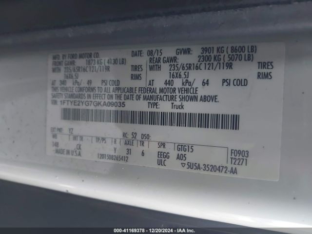 1FTYE2YG7GKA09035 Ford Transit-150