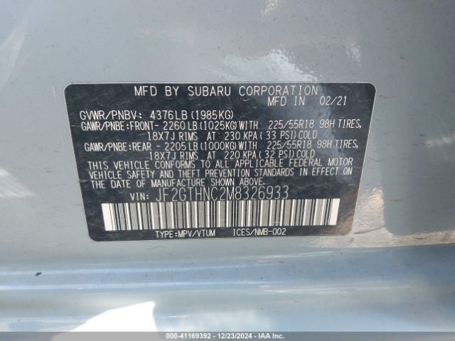 JF2GTHNC2M8326933 Subaru Crosstrek Limited