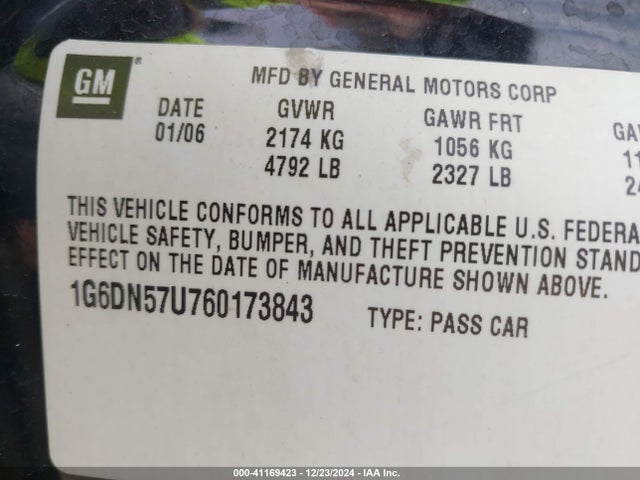 2006 CADILLAC CTS-V 1G6DN57U760173843 Photo 8