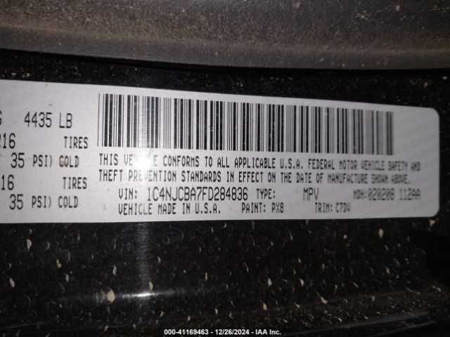 1C4NJCBA7FD284836 Jeep Compass Sport