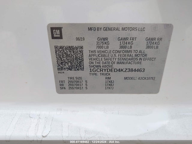 Chevrolet Silverado 1500 Lt 2019 1GCRYDED4KZ384463 Image 9