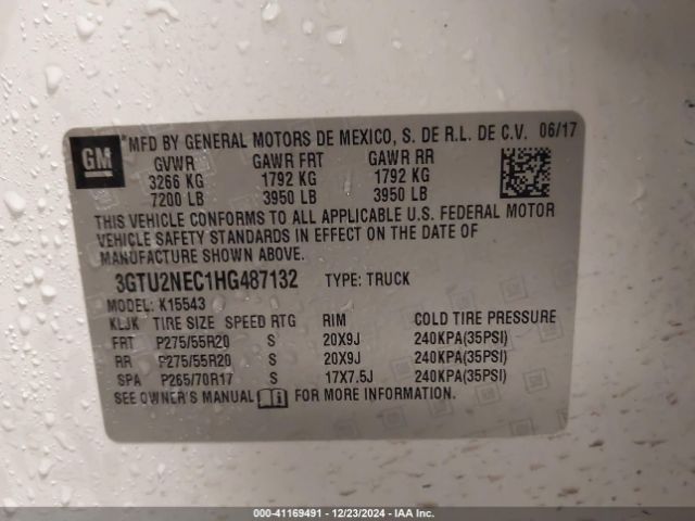 3GTU2NEC1HG487132 GMC Sierra 1500 Slt