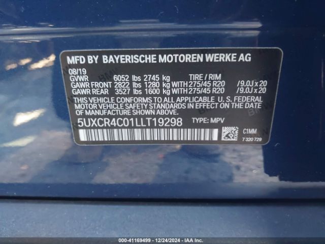 2020 BMW X5 5UXCR4C01LLT19298 Photo 8