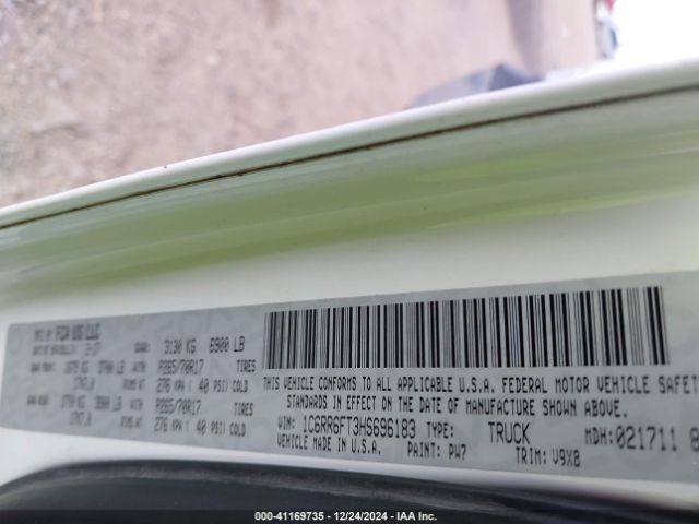 1C6RR6FT3HS696183 RAM 1500 Tradesman  4x2 6'4 Box