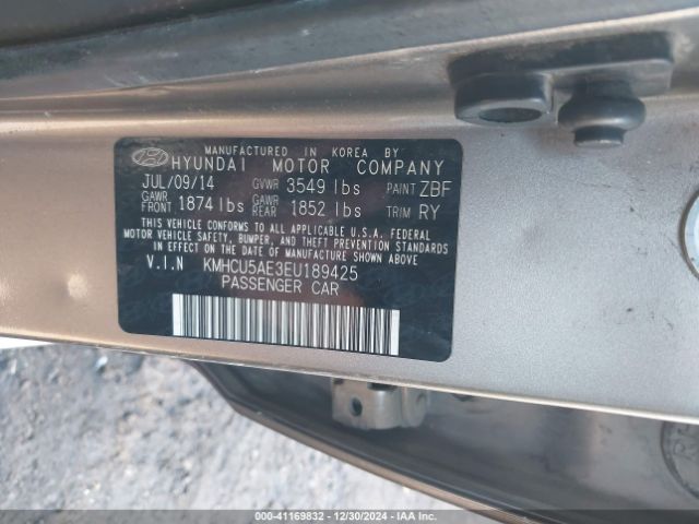 KMHCU5AE3EU189425 Hyundai ACCENT SE