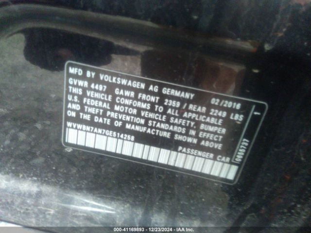 WVWBN7AN7GE514258 Volkswagen Cc 2.0t R-line