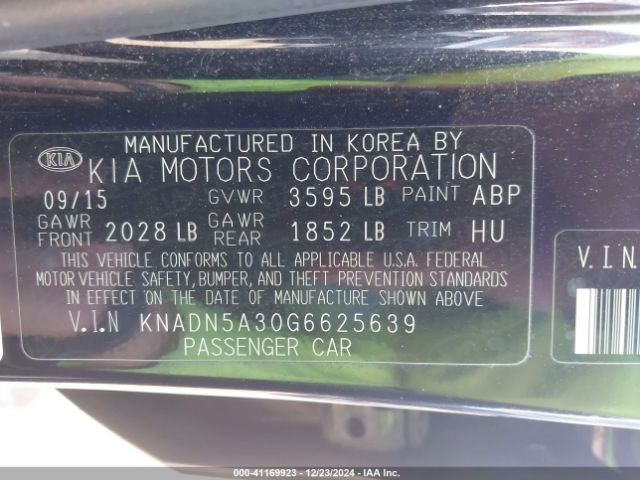 KNADN5A30G6625639 KIA RIO EX