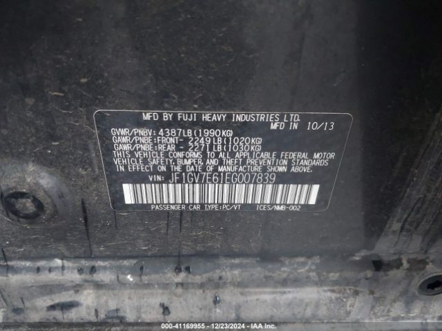 2014 SUBARU IMPREZA WRX JF1GV7E61EG007839 Photo 8
