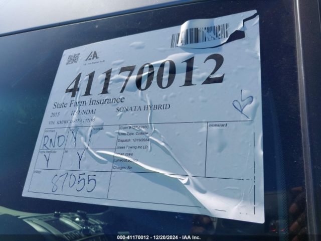 KMHEC4A45FA137195 Hyundai SONATA HYBRID