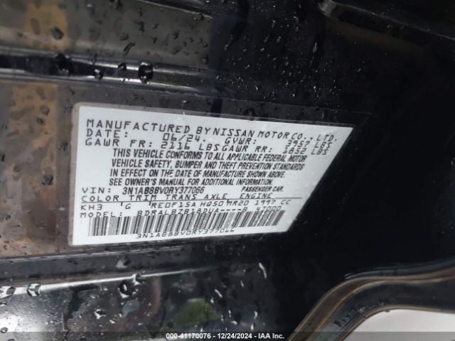 3N1AB8BV0RY377066 Nissan Sentra S Xtronic Cvt