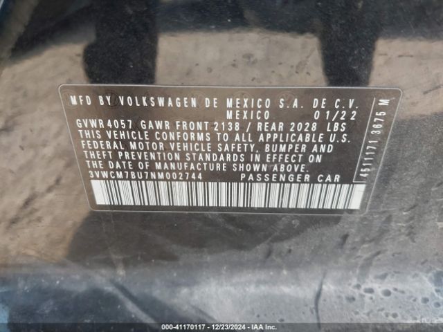 3VWCM7BU7NM002744 Volkswagen Jetta 1.5t S
