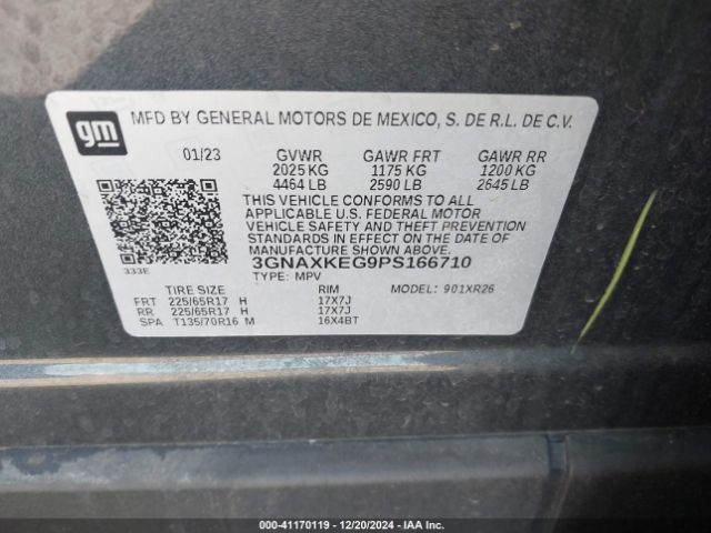 3GNAXKEG9PS166710 Chevrolet Equinox Fwd Lt