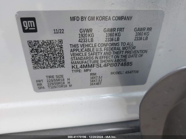 KL4MMFSL4PB074885 Buick Encore Gx Essence Fwd