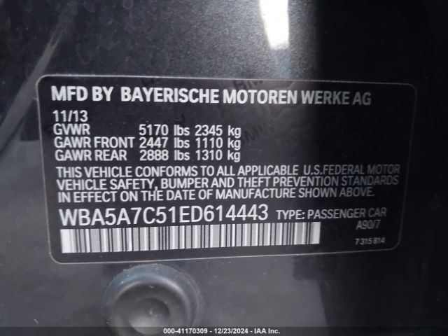 WBA5A7C51ED614443 BMW 528i Xdrive