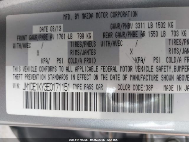 JM1DE1KY3E0171151 Mazda Mazda2 Sport