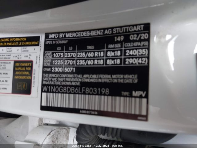 2020 MERCEDES-BENZ GLC 300 W1N0G8DB6LF803198 Photo 8