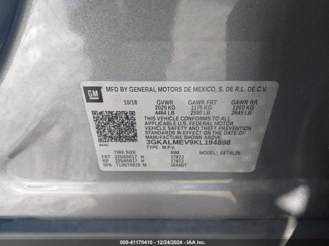 3GKALMEV9KL194898 GMC Terrain Sle