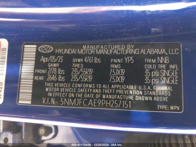 Hyundai TUCSON SEL 2023 5NMJFCAE9PH257151 Image 9