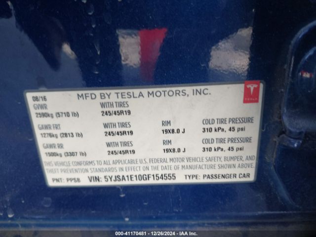 5YJSA1E10GF154555 Tesla Model S 60/70/75/85