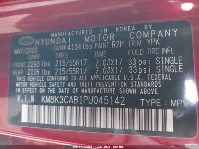 Hyundai Kona Sel 2023 KM8K3CAB1PU045142 Image 9