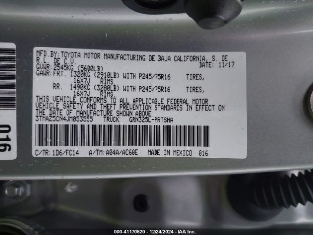 3TMAZ5CN4JM053555 Toyota Tacoma Sr5 V6