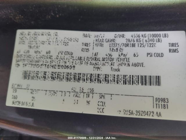 1FT7W2BT6HEE90698 Ford F-250 Xlt