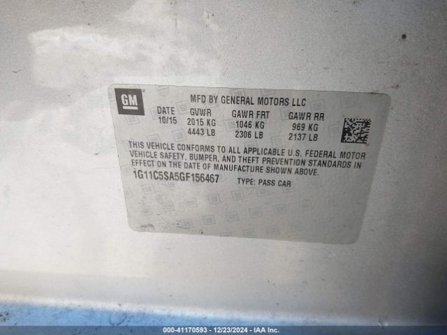 1G11C5SA5GF156467 Chevrolet Malibu Limited Lt