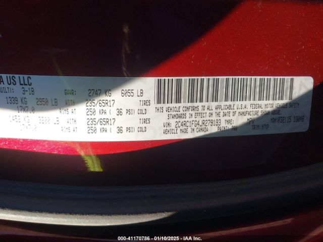 2C4RC1FG4JR279193 Chrysler Pacifica Touring Plus