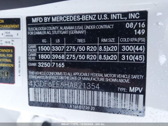 4JGDF6EE6HA821354 Mercedes-Benz Gls 450 4matic