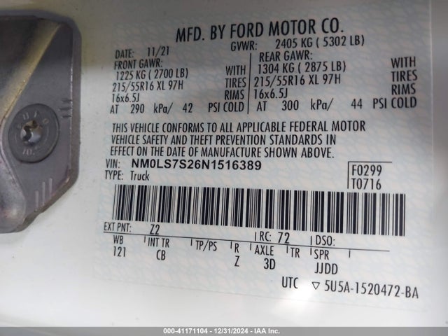 Ford Transit Connect Xl Cargo Van 2022 NM0LS7S26N1516389 Image 9