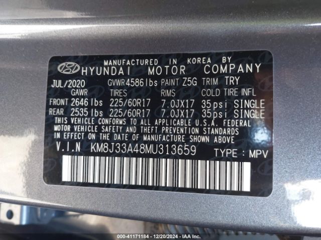 KM8J33A48MU313659 Hyundai Tucson Value