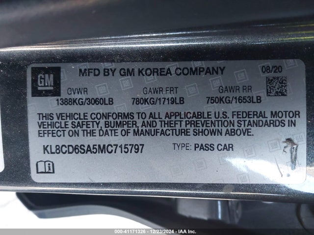 Chevrolet Spark Fwd 1lt Automatic 2021 KL8CD6SA5MC715797 Image 9