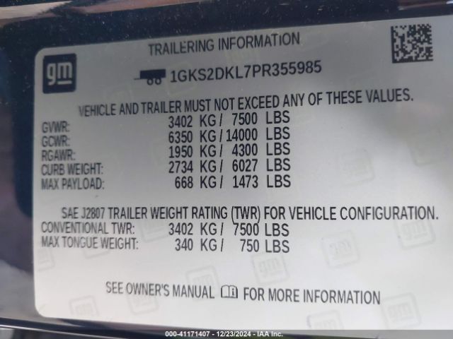 1GKS2DKL7PR355985 GMC Yukon 4wd Denali