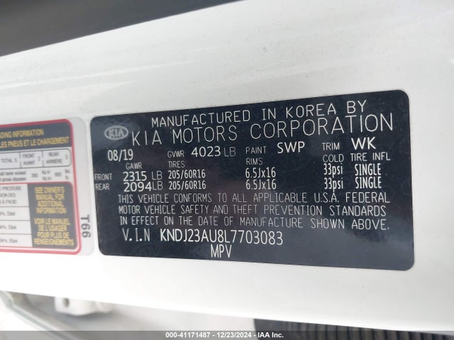 KIA SOUL LX 2020 KNDJ23AU8L7703083 Image 9