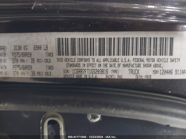1C6RR7FT1GS203816 RAM 1500 Express