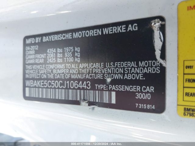 2012 BMW 328I WBAKE5C50CJ106443 Photo 8
