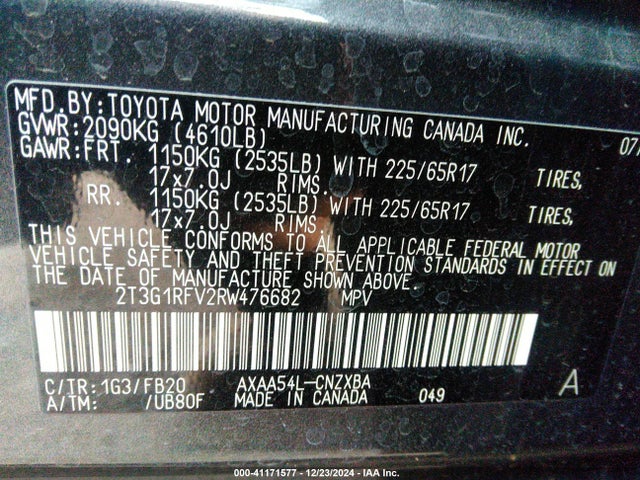 Toyota RAV4 LE 2024 2T3G1RFV2RW476682 Image 9
