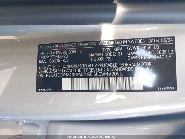 YV4M12PJ9S1306097 Volvo Xc90 B5 Core