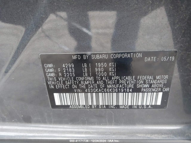 Subaru Impreza 2.0i Premium 2019 4S3GKAC66K3619184 Image 9