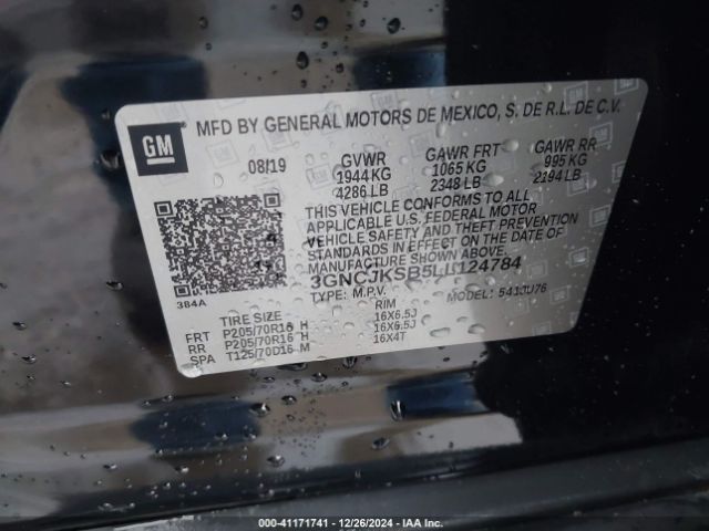 3GNCJKSB5LL124784 Chevrolet Trax Fwd Ls