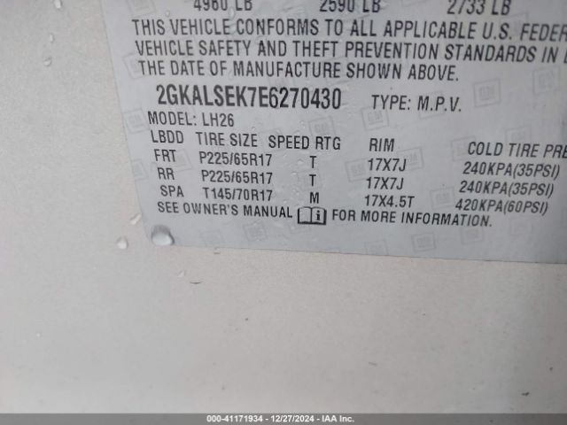 2GKALSEK7E6270430 GMC Terrain Slt-1