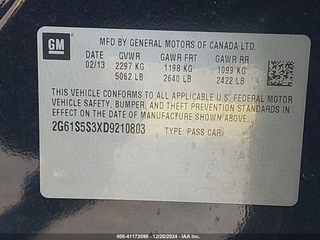 2013 CADILLAC XTS 2G61S5S3XD9210803 Photo 8