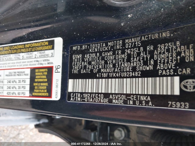4T1BF1FK4FU929482 Toyota CAMRY LE