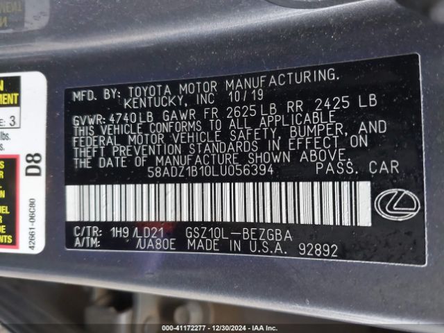 58ADZ1B10LU056394 Lexus ES 350