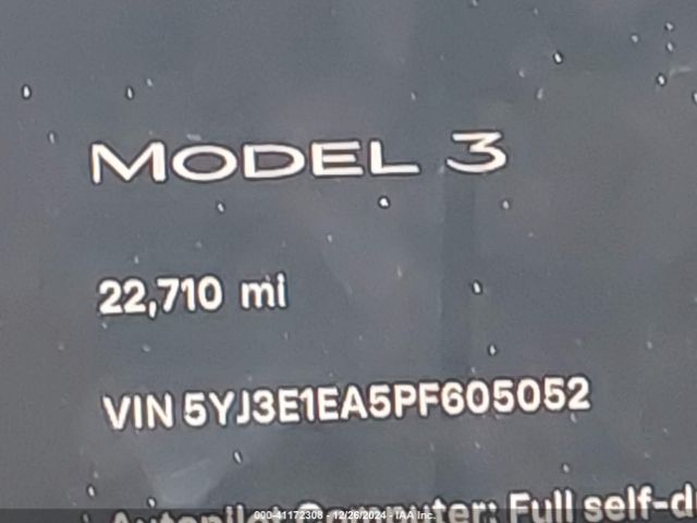 5YJ3E1EA5PF605052 Tesla Model 3 Rear-wheel Drive