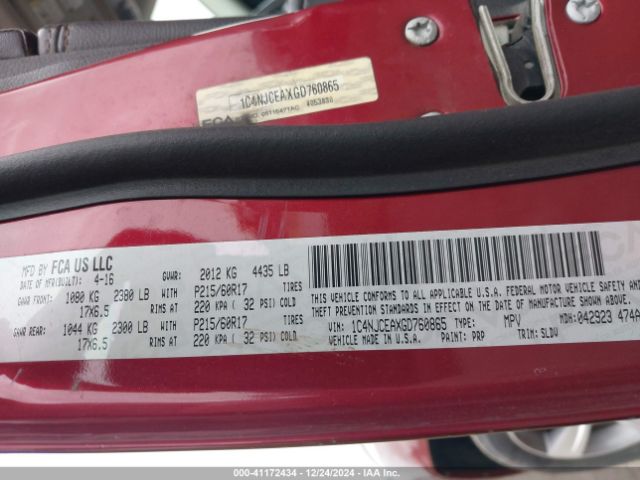 1C4NJCEAXGD760865 Jeep Compass High Altitude Edition